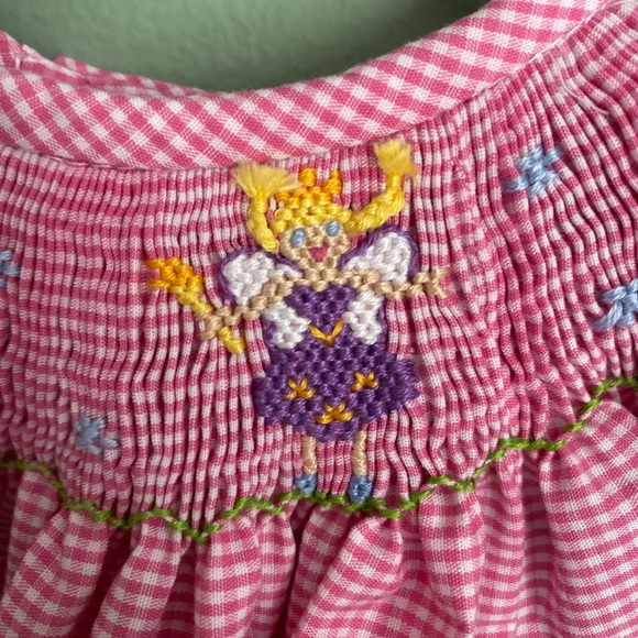 Smocked Giraffe 12 month girls smocked dress - Picture 4 of 7